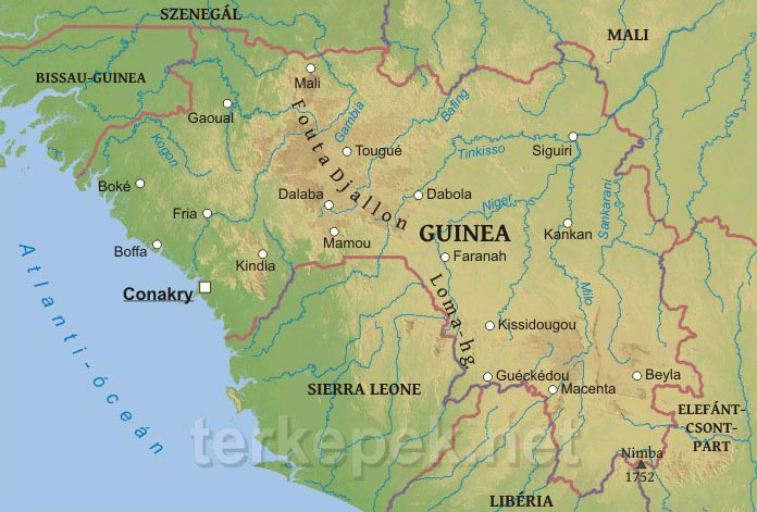 Guinea térkép